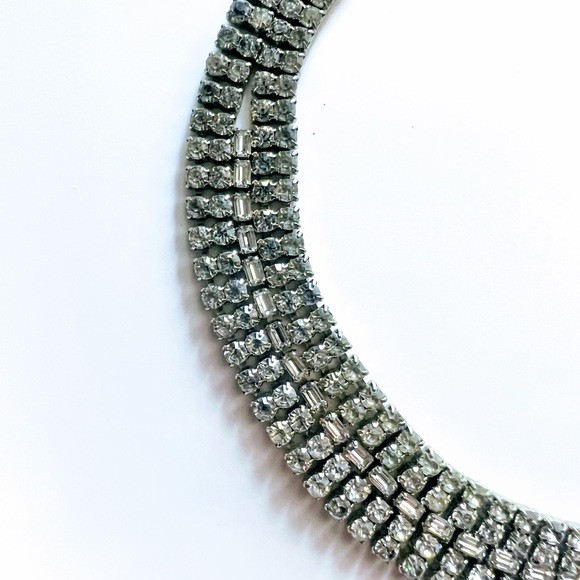 Hollywood Classic Collectable Rhinestone 5 Row Crystal Choker Necklace EVC - Picture 9 of 11